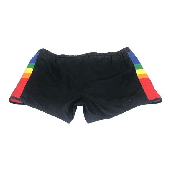 Sea Waves Mens Shorty Shorts Swim Trunks Hawaii Rainbow Pride Vintage 80's L - Picture 2 of 7